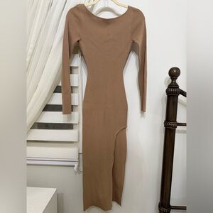 Hera Collection Midi Fitted Dress with Slit